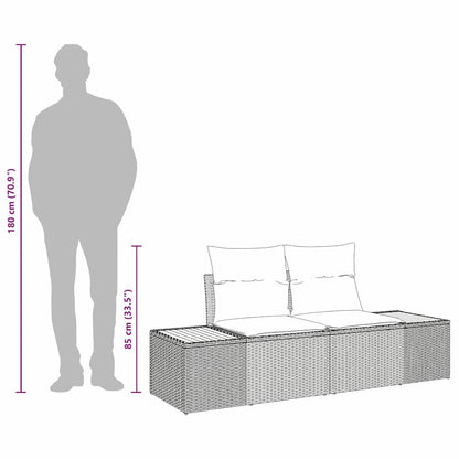 vidaXL Gartensofa Beige 184 x 62 x 85cm Poly-Rattan