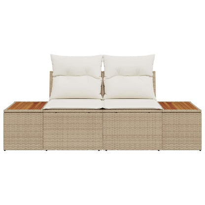 Gartensofa Beige 184 x 62 x 85cm Poly-Rattan