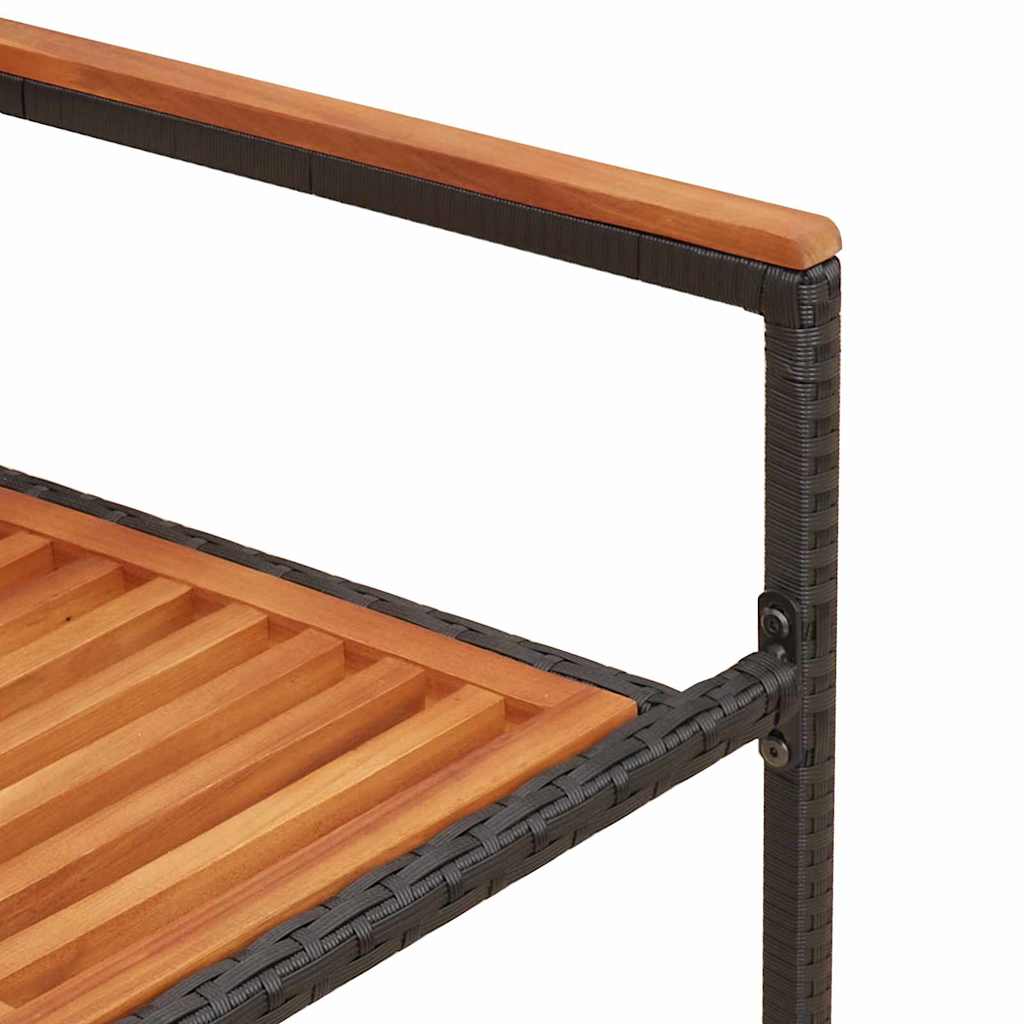 vidaXL Garten Stapelstühle 2 pcs Braun und Schwarz