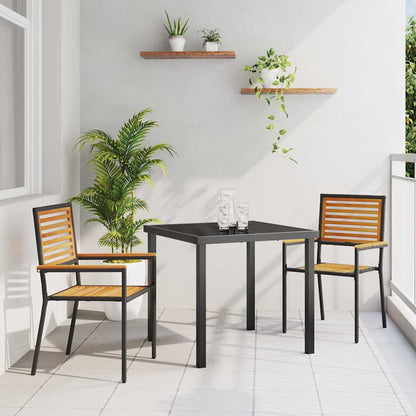 vidaXL Garten Stapelstühle 2 pcs Braun und Schwarz