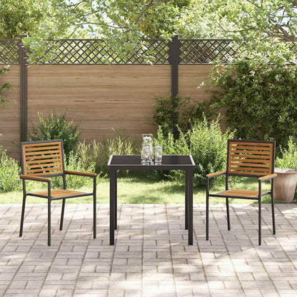 vidaXL Garten Stapelstühle 2 pcs Braun und Schwarz