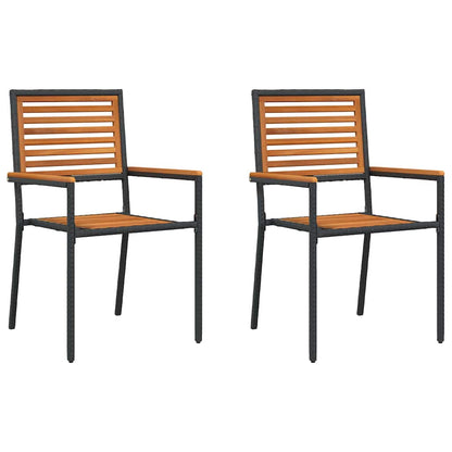 vidaXL Garten Stapelstühle 2 pcs Braun und Schwarz