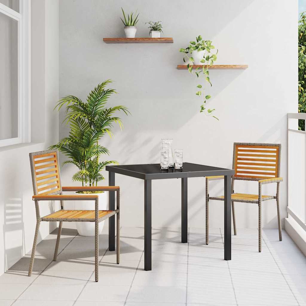 vidaXL Garten Stapelstühle 2 pcs Braun und Grau