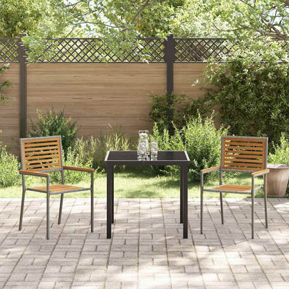 vidaXL Garten Stapelstühle 2 pcs Braun und Grau
