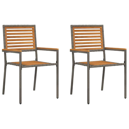 vidaXL Garten Stapelstühle 2 pcs Braun und Grau