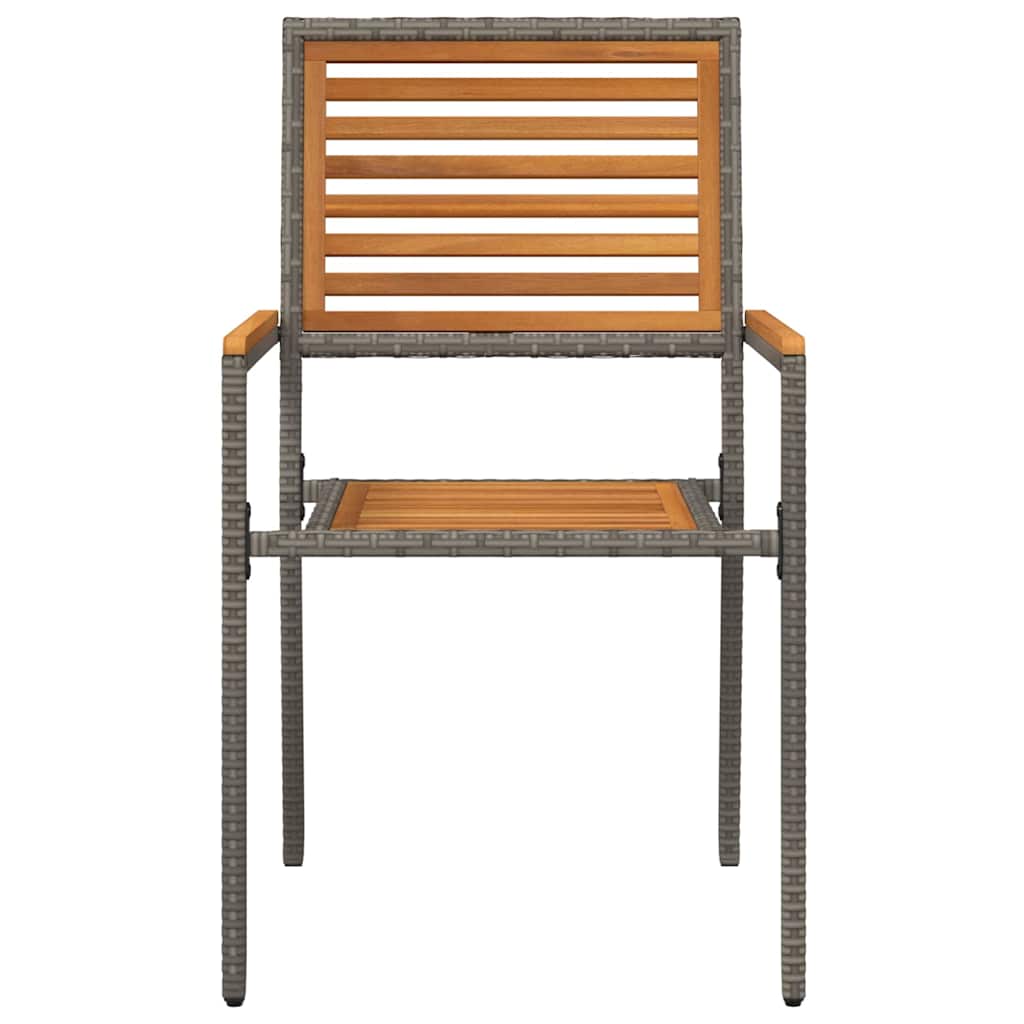 vidaXL Garten Stapelstühle 2 pcs Braun und Grau