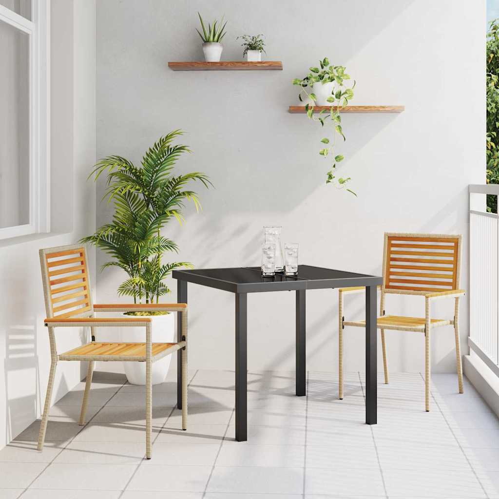vidaXL Garten Stapelstühle 2 pcs Braun und Beige