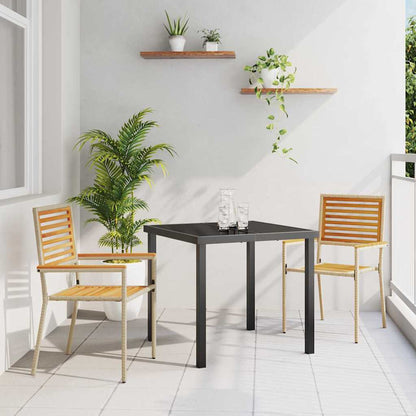 vidaXL Garten Stapelstühle 2 pcs Braun und Beige