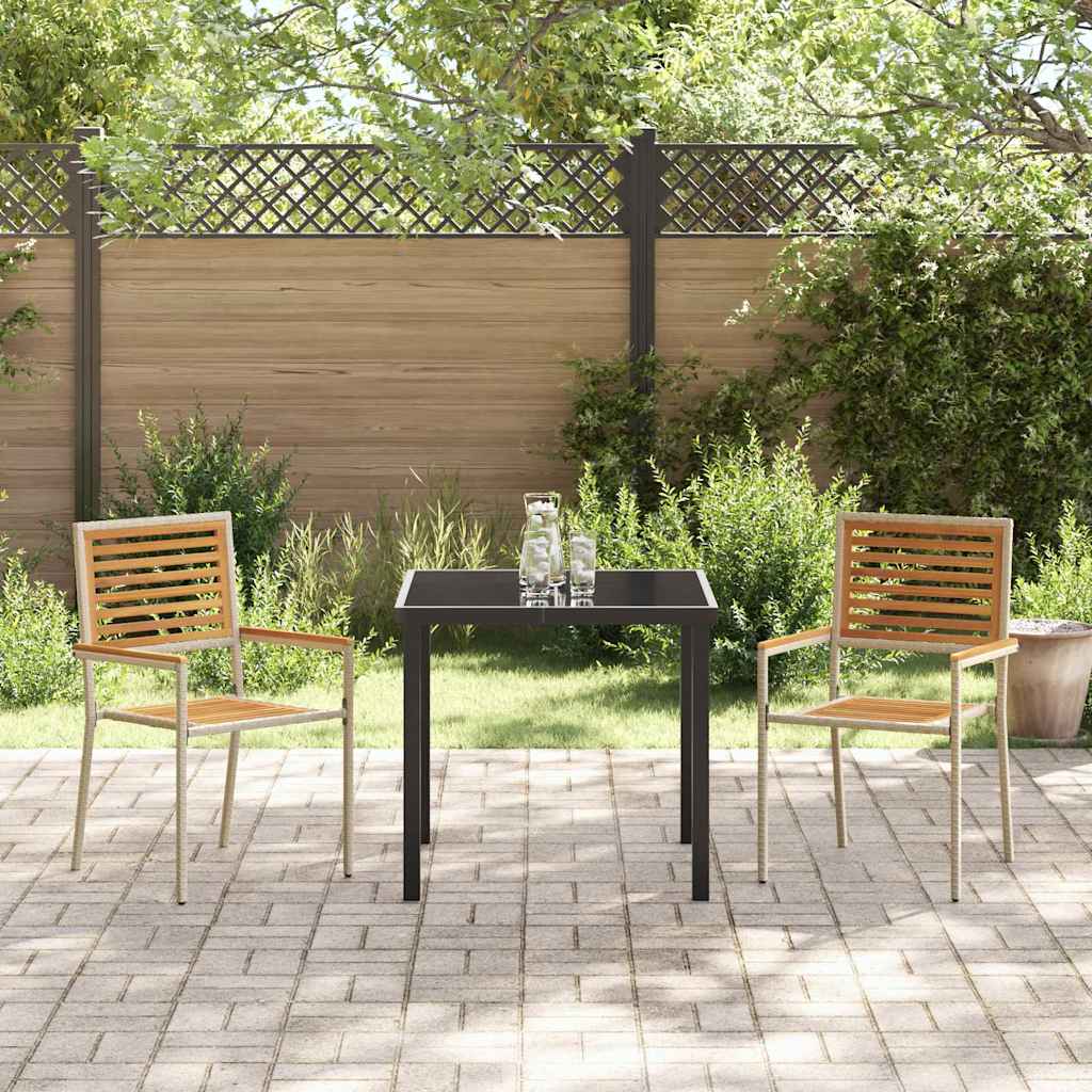 vidaXL Garten Stapelstühle 2 pcs Braun und Beige