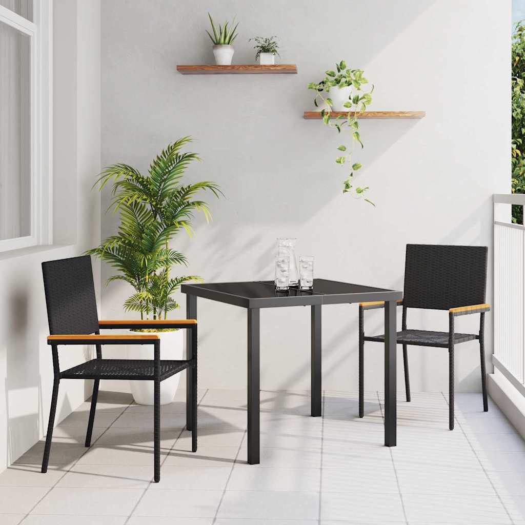 vidaXL Garten Stapelstühle 2 pcs Schwarz und Braun