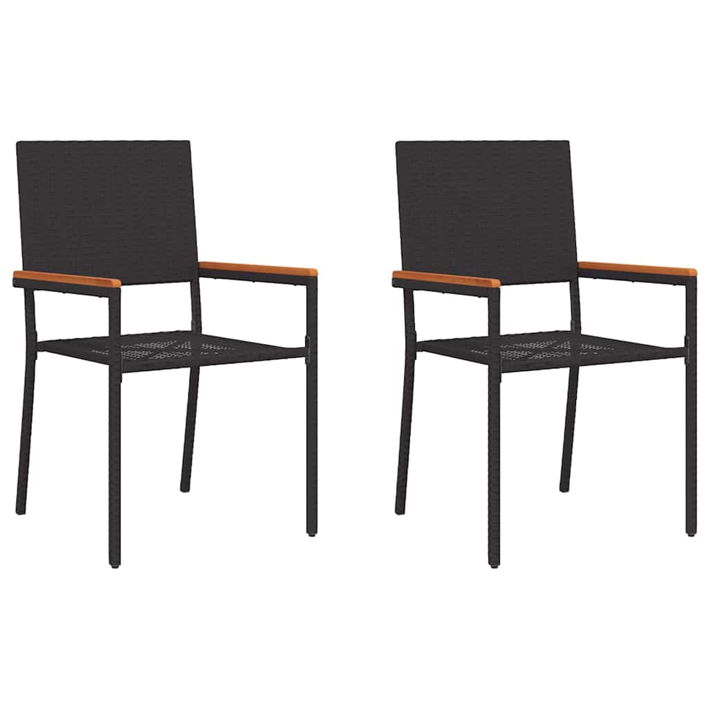 vidaXL Garten Stapelstühle 2 pcs Schwarz und Braun