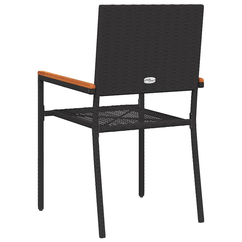 vidaXL Garten Stapelstühle 2 pcs Schwarz und Braun