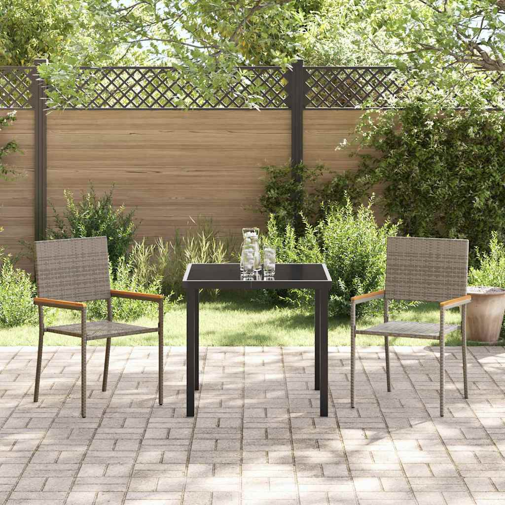 Garten Stapelstühle 2 pcs Grau und Braun