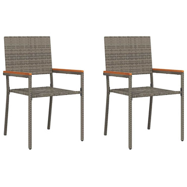 vidaXL Garten Stapelstühle 2 pcs Grau und Braun
