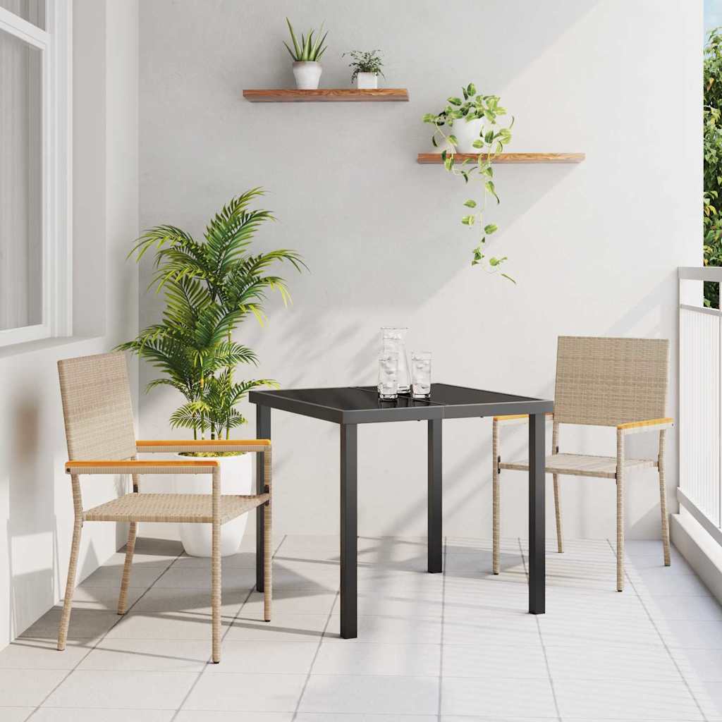 vidaXL Garten Stapelstühle 2 pcs Creme und Braun