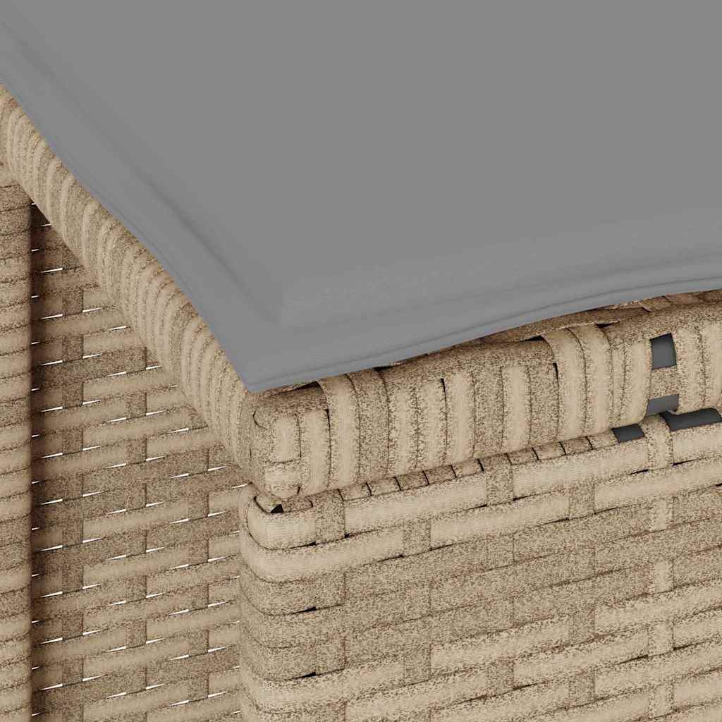 Garten Essgruppe Beige Poly-Rattan