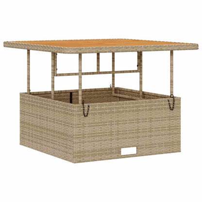 Garten Essgruppe Beige Poly-Rattan