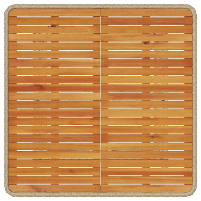 Garten Essgruppe Beige Poly-Rattan