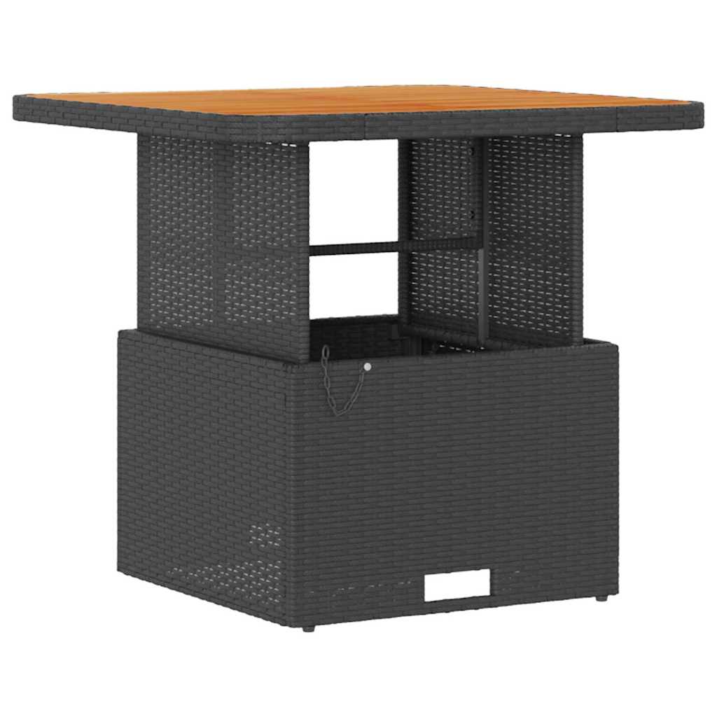 Garten Essgruppe Schwarz Poly-Rattan