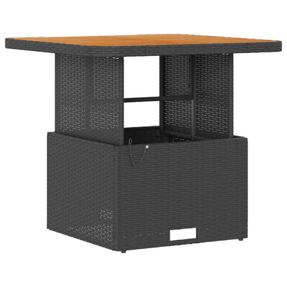 Garten Essgruppe Schwarz Poly-Rattan