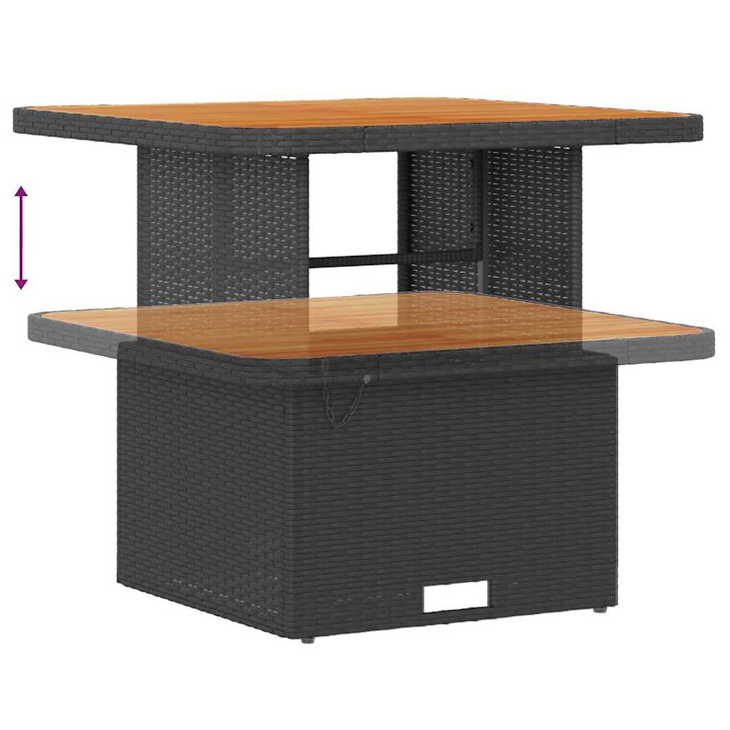 Garten Essgruppe Schwarz Poly-Rattan