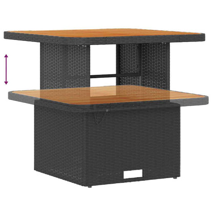 Garten Essgruppe Schwarz Poly-Rattan