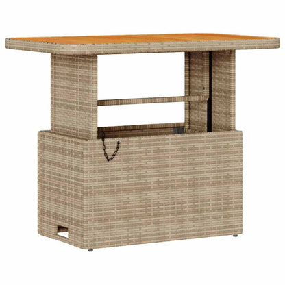 Garten Essgruppe Beige Poly-Rattan