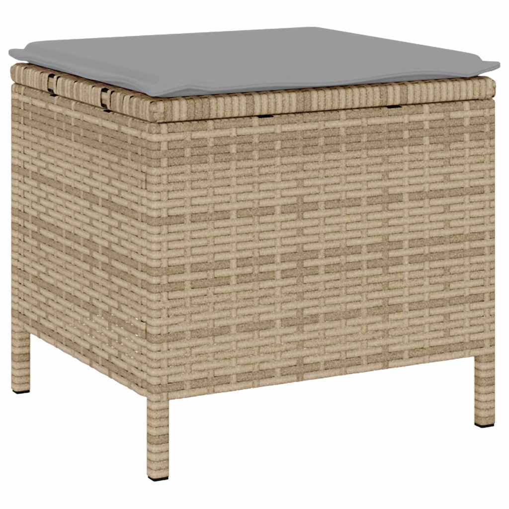 Garten Essgruppe Beige Poly-Rattan