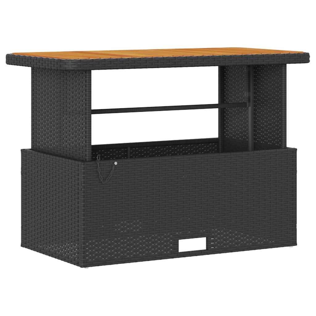 Garten Essgruppe Schwarz Poly-Rattan