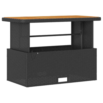 Garten Essgruppe Schwarz Poly-Rattan