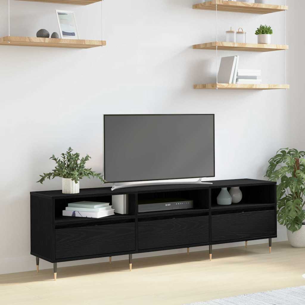 TV-Schränk Schwarz Eichen-Optik 150 x 30 x 45 cm Holzwerkstoff
