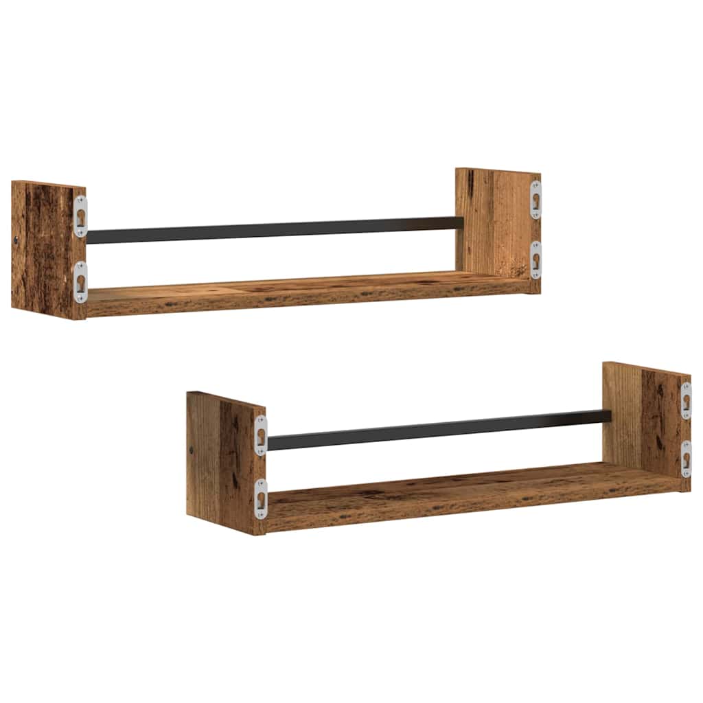 Wandregal Wandmontiert 2 pcs Altholz 60 x 16 x 14 cm