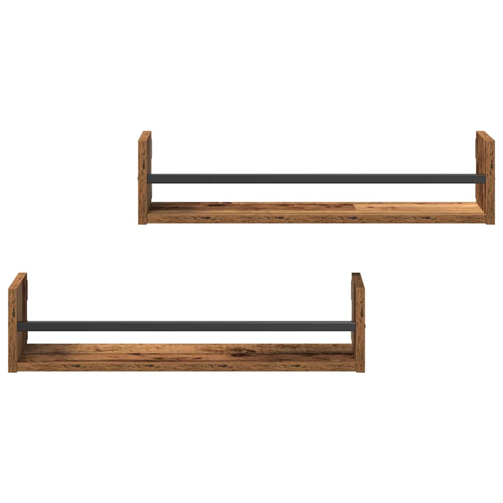 Wandregal Wandmontiert 2 pcs Altholz 60 x 16 x 14 cm