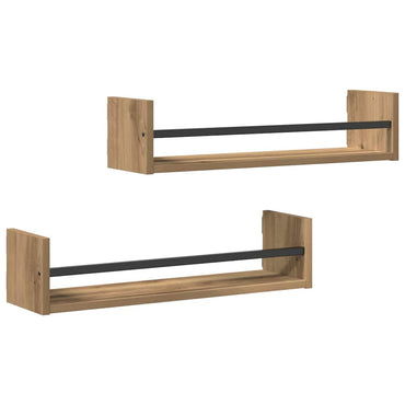vidaXL Étagère murale 2 pcs Chêne artisan 60 x 16 x 14 cm