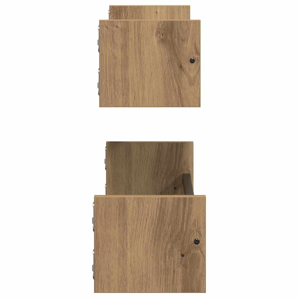 Wandregal Wandmontiert 2 pcs Artisan-Eiche 60 x 16 x 14 cm