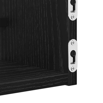 vidaXL Wandregal 2 pcs Schwarz Eichen-Optik 60 x 16 x 14 cm