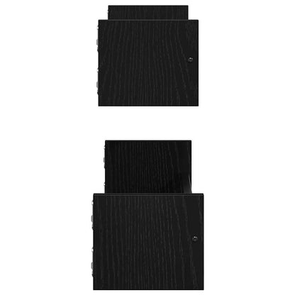 vidaXL Wandregal 2 pcs Schwarz Eichen-Optik 60 x 16 x 14 cm