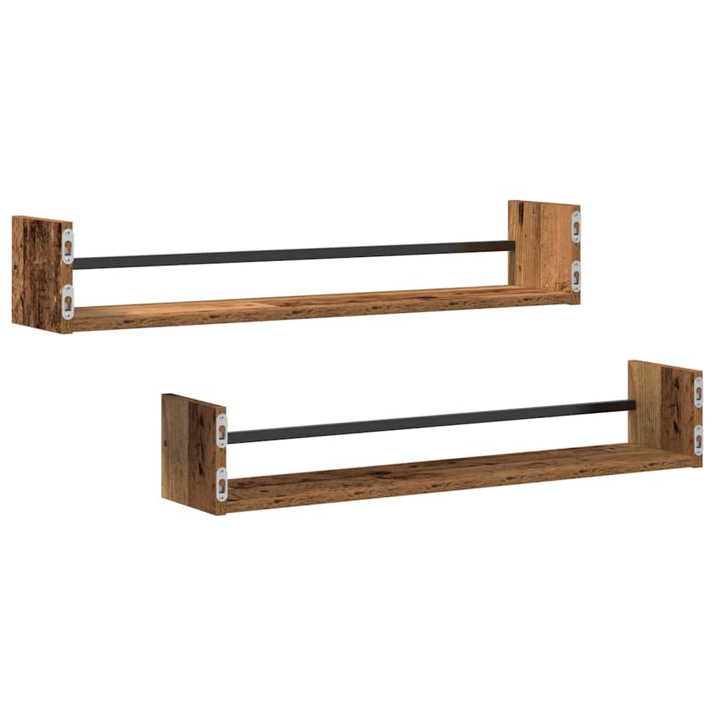 Wandregal Wandmontiert 2 pcs Altholz 80 x 16 x 14 cm