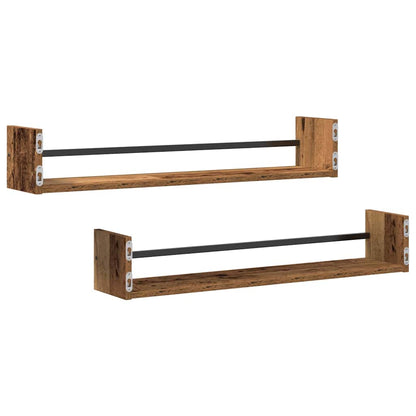 Wandregal Wandmontiert 2 pcs Altholz 80 x 16 x 14 cm