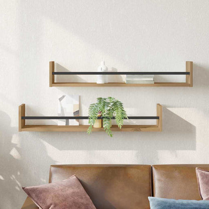 Wandregal Wandmontiert 2 pcs Artisan-Eiche 80 x 16 x 14 cm