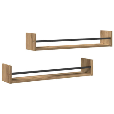 vidaXL Étagère murale 2 pcs Chêne artisan 80 x 16 x 14 cm