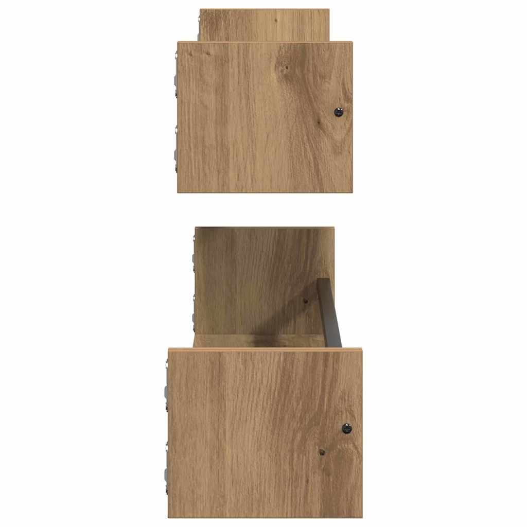 Wandregal Wandmontiert 2 pcs Artisan-Eiche 80 x 16 x 14 cm