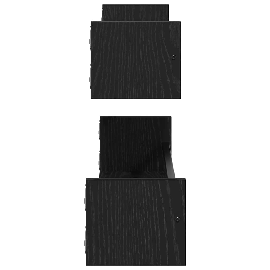 vidaXL Wandregal 2 pcs Schwarz Eichen-Optik 80 x 16 x 14 cm