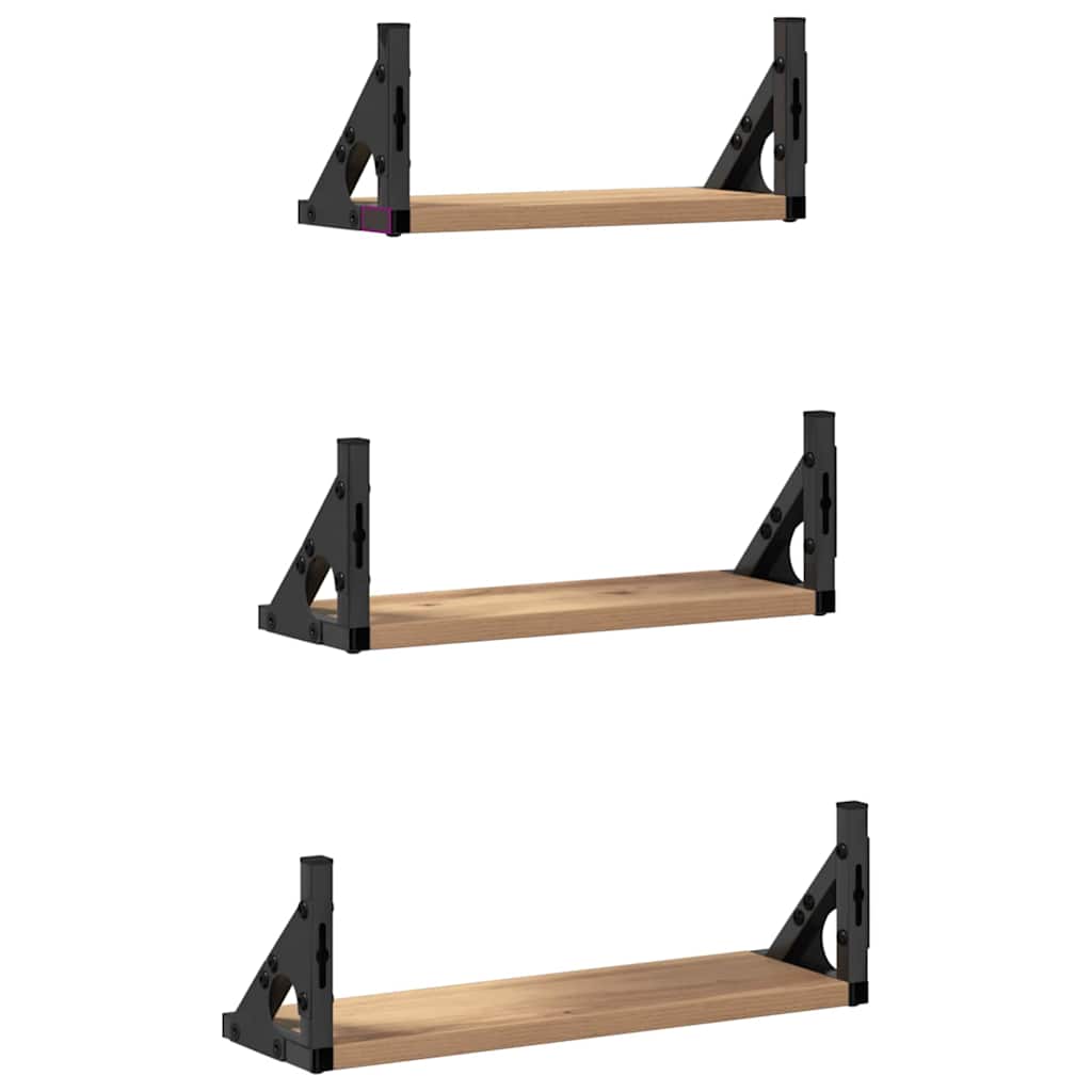 vidaXL Wandregal Wandmontiert mit Speicher 3 pcs Raucharbe