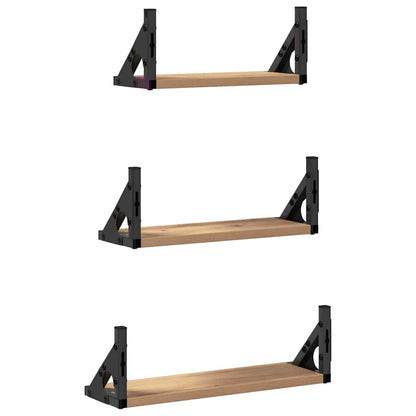 vidaXL Wandregal Wandmontiert mit Speicher 3 pcs Raucharbe