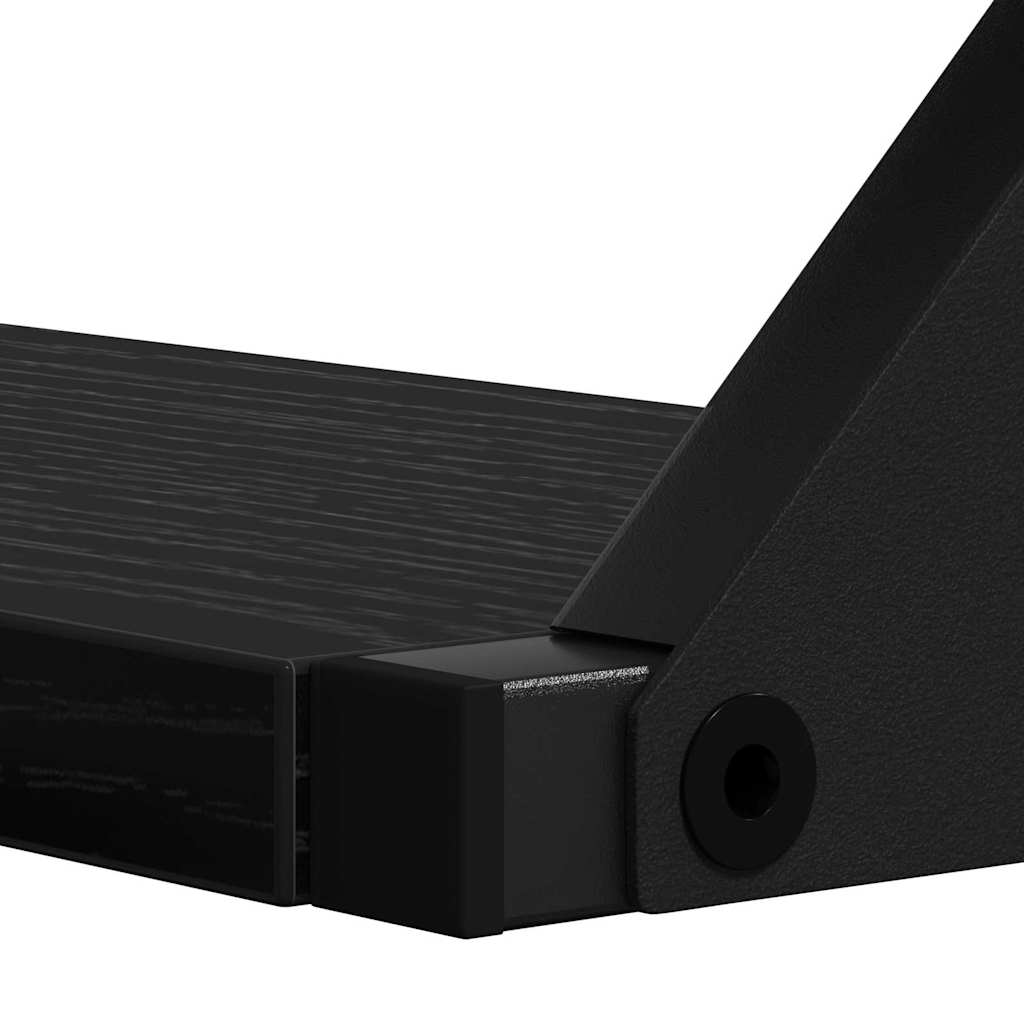 Wandregal Wandmontiert mit Speicher 3 pcs Schwarz Eichen-Optik