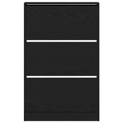 Schuhschrank mit Regal Schwarz Eichen-Optik 80 x 21 x 125,5 cm