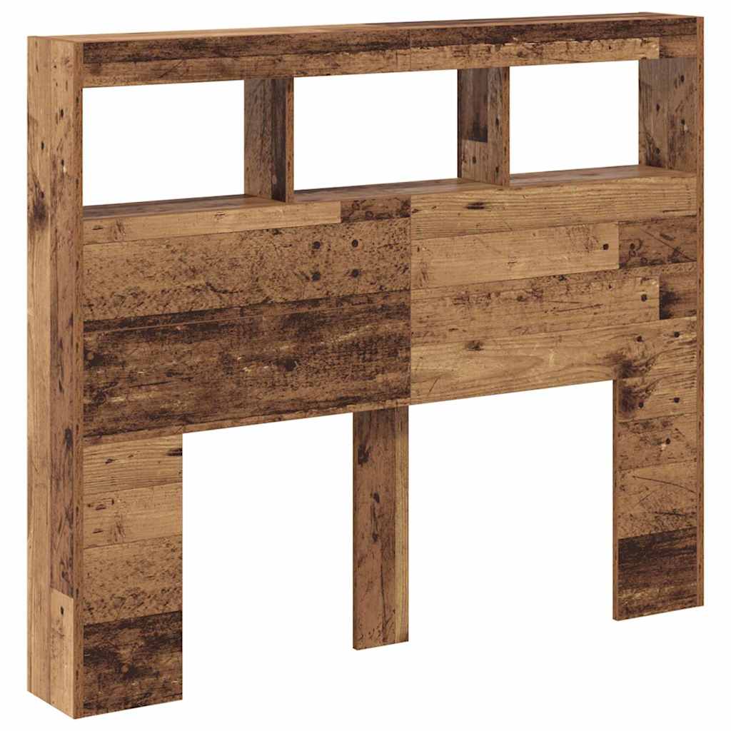 Kopfteil mit Regal Altholz 120 x 17 x 102 cm Holzwerkstoff