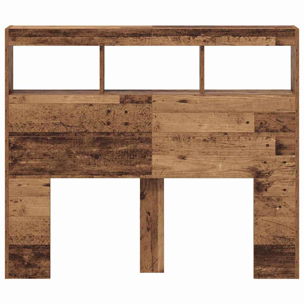Kopfteil mit Regal Altholz 120 x 17 x 102 cm Holzwerkstoff