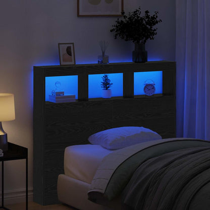 Kopfteil Schwarz Eichen-Optik 120 x 17 x 102 cm Holzwerkstoff